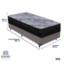 Ver imagem 3 de Cama Box e Colchão Airtech Pampa Molas Ensacadas Solteiro Ortobom: Cinza