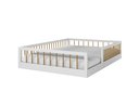Ver imagem 1 de Cama Casal Montessoriana Quarto Moderno Grade de Proteção Lateral Criança Cercado Cor Branco