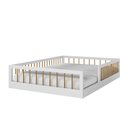 Ver imagem 4 de Cama Casal Montessoriana Quarto Moderno Grade de Proteção Lateral Criança Cercado Cor Branco