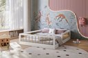 Ver imagem 2 de Cama Casal Montessoriana Quarto Moderno Grade de Proteção Lateral Criança Cercado Cor Branco