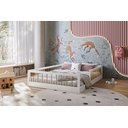 Ver imagem 2 de Cama Casal Montessoriana Quarto Moderno Grade de Proteção Lateral Criança Cercado Cor Branco