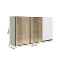 Ver imagem 3 de Armario Aereo 3p Vid Mdf 120cm Kali 1219764 Bianco Toq Branco Uv Nicioli