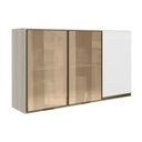 Ver imagem 1 de Armario Aereo 3p Vid Mdf 120cm Kali 1219764 Bianco Toq Branco Uv Nicioli
