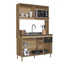 Ver imagem 3 de Cozinha Compacta Veneto 120cm 4 Portas 1 Gaveta Castani/Chumbo