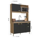 Ver imagem 7 de Cozinha Compacta Veneto 120cm 4 Portas 1 Gaveta Castani/Chumbo