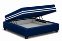 Ver imagem 1 de Kit Cama Box Baú Solteiro 88x188 cm + Colchão Molas Ensacada Solteiro 20 cm Azul Suede