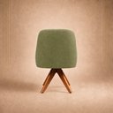 Ver imagem 4 de Poltrona Decorativa Alaska Giratória Suede Base Madeira Verde Oliva Mobília Decor