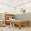 Ver imagem 1 de Cama Infantil 100% MDF Harmonia Yescasa Marrom/Cinamomo/Off White