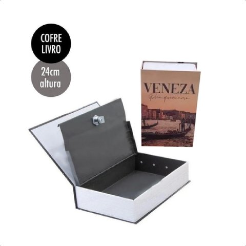 Livro Cofre Camuf C/chave Port Joia Din - Veneza