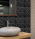 Ver imagem 1 de Kit 30 Placas PVC 3d Revestimento De Parede Decorativa Estrelar Preto 25 cm