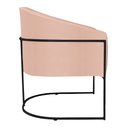 Ver imagem 4 de Poltrona Decorativa Sala de Estar Recepção Luiza Base de Ferro Preto Suede Rosê - Amarena Móveis