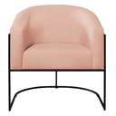 Ver imagem 3 de Poltrona Decorativa Sala de Estar Recepção Luiza Base de Ferro Preto Suede Rosê - Amarena Móveis