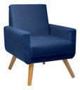 Ver imagem 1 de Poltrona Decorativa - Pietra - Revestimento Veludo Ladecor Estofados Azul