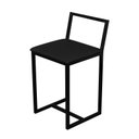 Ver imagem 2 de Kit 4 Banqueta Baixa Para Cozinha Preta Industrial Assento Estofado  