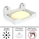 Ver imagem 3 de Porta Sabonete para Banheiro Saboneteira Ventosa Branco Elg