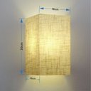 Ver imagem 3 de Arandela Retangular Retro Vivare Md-2029 Cúpula em Tecido 18x10x30cm - Bivolt - Rustico-Bege - 110V/