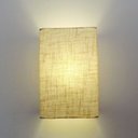 Ver imagem 2 de Arandela Retangular Retro Vivare Md-2029 Cúpula em Tecido 18x10x30cm - Bivolt - Rustico-Bege - 110V/