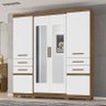 Guarda Roupa Aracaju 8 Portas e 4 Gavetas com Espelho Naturale/Branco - PR Móveis - 2