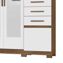Guarda Roupa Aracaju 8 Portas e 4 Gavetas com Espelho Naturale/Branco - PR Móveis - 4 Guarda Roupa Aracaju 8 Portas e 4 Gavetas com Espelho Naturale/Branco - PR Móveis - 4