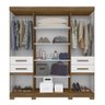 Guarda Roupa Aracaju 8 Portas e 4 Gavetas com Espelho Naturale/Branco - PR Móveis - 5