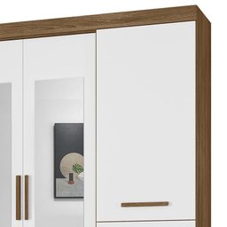 Guarda Roupa Aracaju 8 Portas e 4 Gavetas com Espelho Naturale/Branco - PR Móveis - 3 Guarda Roupa Aracaju 8 Portas e 4 Gavetas com Espelho Naturale/Branco - PR Móveis - 3