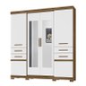 Guarda Roupa Aracaju 8 Portas e 4 Gavetas com Espelho Naturale/Branco - PR Móveis - 1