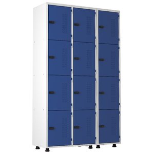 Armário Roupeiro Aço 12 Portas Academia Guarda Volume Trinco Azul