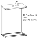 Ver imagem 5 de Mesa de Apoio Lateral 68 Cm Li025 Canela Branco Kpb
