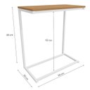 Ver imagem 3 de Mesa de Apoio Lateral 68 Cm Li025 Canela Branco Kpb
