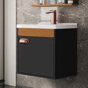 Ver imagem 3 de Conj Gab C/ Espelheira e Cuba para Banheiro Hercules Preto/cedro