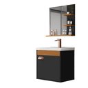 Ver imagem 2 de Conj Gab C/ Espelheira e Cuba para Banheiro Hercules Preto/cedro