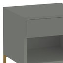 Ver imagem 7 de Mesa de Cabeceira Industrial Pé de Aço 1 Gaveta Corrediça Telescópica 1 Nicho - Cinza/pé Dourado