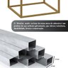 Mesa de Cabeceira Industrial Pé de Aço 1 Gaveta Corrediça Telescópica 1 Nicho - Cinza/pé Dourado - 5