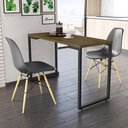 Ver imagem 1 de Conjunto Mesa de Cozinha Prattica Industrial 120cm e 2 Cadeiras Eames F02 Castanho/Preto -