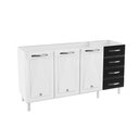 Ver imagem 3 de Balcão de Cozinha Modulado Star New 3 Portas e 4 Gavetas s/ Tampo 120cm Branco/Preto - Telasul
