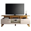 Ver imagem 1 de Rack para Sala de Estar Tv 60 Pol Orgânico 160cm Émile B01 Off White Cinamomo - Lyam Decor