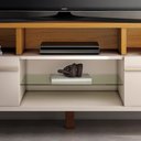 Ver imagem 4 de Rack para Sala de Estar Tv 60 Pol Orgânico 160cm Émile B01 Off White Cinamomo - Lyam Decor