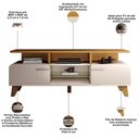 Ver imagem 5 de Rack para Sala de Estar Tv 60 Pol Orgânico 160cm Émile B01 Off White Cinamomo - Lyam Decor