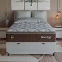 Ver mais imagens de Cama Box Baú Casal Colchão Comfort Class Pillow Top 138x188 Marrom/suede Branco