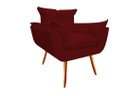Ver imagem 3 de Kit Namoradeira + 2 Poltronas + 1 Puff Decorativo Opala Suede Marsala Pés Madeira Ms Decor