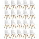 Ver imagem 1 de Conjunto 20 Cadeiras de Jantar Eames Wood Leda Design Estofada - Branco