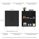 Ver imagem 3 de Sapateira 2 Portas Retrô Nina Multimóveis Preta/branca