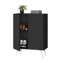 Ver imagem 2 de Sapateira 2 Portas Retrô Nina Multimóveis Preta/branca