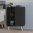 Ver imagem 1 de Sapateira 2 Portas Retrô Nina Multimóveis Preta/branca