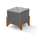 Ver imagem 2 de Puff Banqueta Decorativo C/ Pés em Madeira Costura Kansas