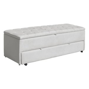 Calçadeira Baú Sapateira 90cm Ayla Veludo Capitonê