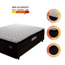Ver imagem 3 de Cama Box Casal Colchão Espuma D45 Pillow Top Strong 138X188X62Cm Marrom/Branco
