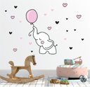 Ver imagem 1 de Adesivo De Parede Infantil Elefante balão e corações