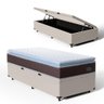 Cama Box Baú com Colchão de Espuma D33 Pillow Top Comfort Luxo Solteiro 88 Cm - 1