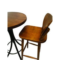 Mesa área gourmet alta redonda com 4 lugares Imbuia - 2